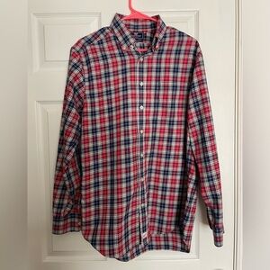 VINEYARD VINES button down dress shirt Red & Navy Checkered Colors size medium
